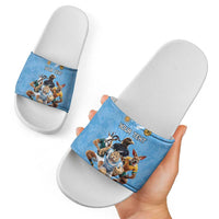 Custom Rugby Southern Hemisphere Slide Sandals Argentina AUNZ South Africa Mascot Blue - Wonder Print Shop