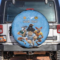 Custom Rugby Southern Hemisphere Spare Tire Cover Argentina AUNZ South Africa Mascot Blue - Wonder Print Shop