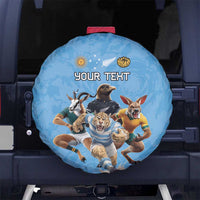 Custom Rugby Southern Hemisphere Spare Tire Cover Argentina AUNZ South Africa Mascot Blue - Wonder Print Shop