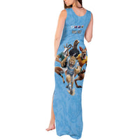 Custom Rugby Southern Hemisphere Tank Maxi Dress Argentina AUNZ South Africa Mascot Blue - Wonder Print Shop