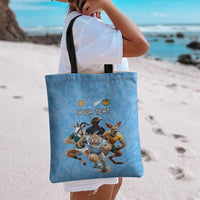 Custom Rugby Southern Hemisphere Tote Bag Argentina AUNZ South Africa Mascot Blue - Wonder Print Shop