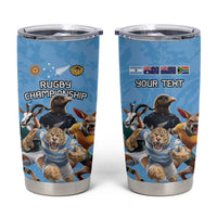 Custom Rugby Southern Hemisphere Tumbler Cup Argentina AUNZ South Africa Mascot Blue - Wonder Print Shop