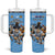 Custom Rugby Southern Hemisphere Tumbler With Handle Argentina AUNZ South Africa Mascot Blue - Wonder Print Shop