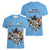 Custom Rugby Southern Hemisphere Women V-Neck T-Shirt Argentina AUNZ South Africa Mascot Blue - Wonder Print Shop