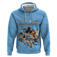 Custom Rugby Southern Hemisphere Zip Hoodie Argentina AUNZ South Africa Mascot Blue - Wonder Print Shop