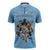 Custom Rugby Southern Hemisphere Zipper Polo Shirt Argentina AUNZ South Africa Mascot Blue - Wonder Print Shop