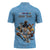 Custom Rugby Southern Hemisphere Zipper Polo Shirt Argentina AUNZ South Africa Mascot Blue - Wonder Print Shop