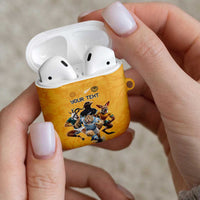 Custom Rugby Southern Hemisphere AirPods Case Argentina AUNZ South Africa Mascot Gold - Wonder Print Shop