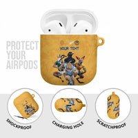 Custom Rugby Southern Hemisphere AirPods Case Argentina AUNZ South Africa Mascot Gold - Wonder Print Shop