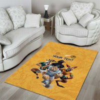 Custom Rugby Southern Hemisphere Area Rug Argentina AUNZ South Africa Mascot Gold - Wonder Print Shop