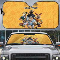 Custom Rugby Southern Hemisphere Auto Sun Shade Argentina AUNZ South Africa Mascot Gold - Wonder Print Shop