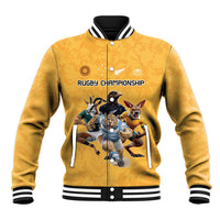 Custom Rugby Southern Hemisphere Baseball Jacket Argentina AUNZ South Africa Mascot Gold - Wonder Print Shop