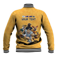 Custom Rugby Southern Hemisphere Baseball Jacket Argentina AUNZ South Africa Mascot Gold - Wonder Print Shop