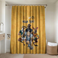 Custom Rugby Southern Hemisphere Bathroom Set Argentina AUNZ South Africa Mascot Gold - Wonder Print Shop