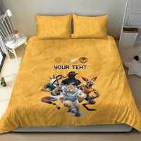 Custom Rugby Southern Hemisphere Bedding Set Argentina AUNZ South Africa Mascot Gold - Wonder Print Shop