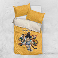 Custom Rugby Southern Hemisphere Bedding Set Argentina AUNZ South Africa Mascot Gold - Wonder Print Shop