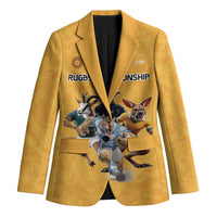 Custom Rugby Southern Hemisphere Blazer Argentina AUNZ South Africa Mascot Gold - Wonder Print Shop