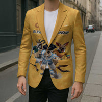 Custom Rugby Southern Hemisphere Blazer Argentina AUNZ South Africa Mascot Gold - Wonder Print Shop