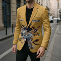 Custom Rugby Southern Hemisphere Blazer Argentina AUNZ South Africa Mascot Gold - Wonder Print Shop