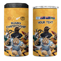 Custom Rugby Southern Hemisphere 4 in 1 Can Cooler Tumbler Argentina AUNZ South Africa Mascot Gold - Wonder Print Shop