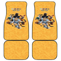 Custom Rugby Southern Hemisphere Car Mats Argentina AUNZ South Africa Mascot Gold - Wonder Print Shop