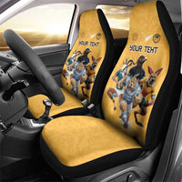 Custom Rugby Southern Hemisphere Car Seat Cover Argentina AUNZ South Africa Mascot Gold - Wonder Print Shop