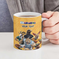 Custom Rugby Southern Hemisphere Ceramic Mug Argentina AUNZ South Africa Mascot Gold - Wonder Print Shop