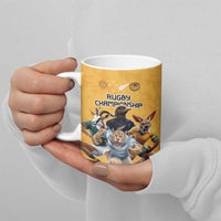 Custom Rugby Southern Hemisphere Ceramic Mug Argentina AUNZ South Africa Mascot Gold - Wonder Print Shop
