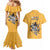 Custom Rugby Southern Hemisphere Couples Matching Mermaid Dress and Hawaiian Shirt Argentina AUNZ South Africa Mascot Gold - Wonder Print Shop
