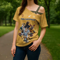 Custom Rugby Southern Hemisphere Cross Shoulder Shirt Argentina AUNZ South Africa Mascot Gold - Wonder Print Shop