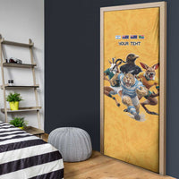 Custom Rugby Southern Hemisphere Door Cover Argentina AUNZ South Africa Mascot Gold - Wonder Print Shop