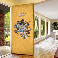 Custom Rugby Southern Hemisphere Door Cover Argentina AUNZ South Africa Mascot Gold - Wonder Print Shop