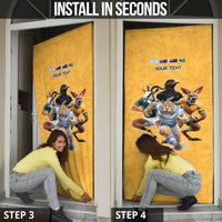Custom Rugby Southern Hemisphere Door Cover Argentina AUNZ South Africa Mascot Gold - Wonder Print Shop