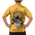 Custom Rugby Southern Hemisphere Family Matching Mermaid Dress and Hawaiian Shirt Argentina AUNZ South Africa Mascot Gold - Wonder Print Shop