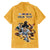 Custom Rugby Southern Hemisphere Family Matching Off Shoulder Maxi Dress and Hawaiian Shirt Argentina AUNZ South Africa Mascot Gold - Wonder Print Shop