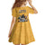 Custom Rugby Southern Hemisphere Family Matching Off Shoulder Short Dress and Hawaiian Shirt Argentina AUNZ South Africa Mascot Gold - Wonder Print Shop