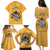 Custom Rugby Southern Hemisphere Family Matching Puletasi and Hawaiian Shirt Argentina AUNZ South Africa Mascot Gold - Wonder Print Shop
