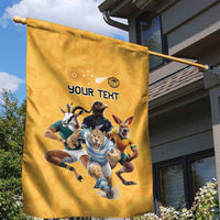 Custom Rugby Southern Hemisphere Garden Flag Argentina AUNZ South Africa Mascot Gold - Wonder Print Shop