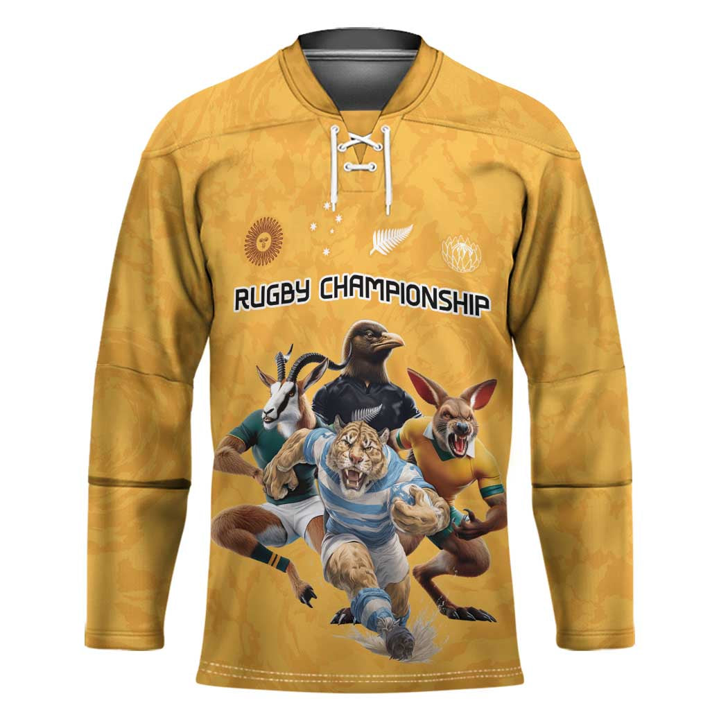 Custom Rugby Southern Hemisphere Hockey Jersey Argentina AUNZ South Africa Mascot Gold - Wonder Print Shop
