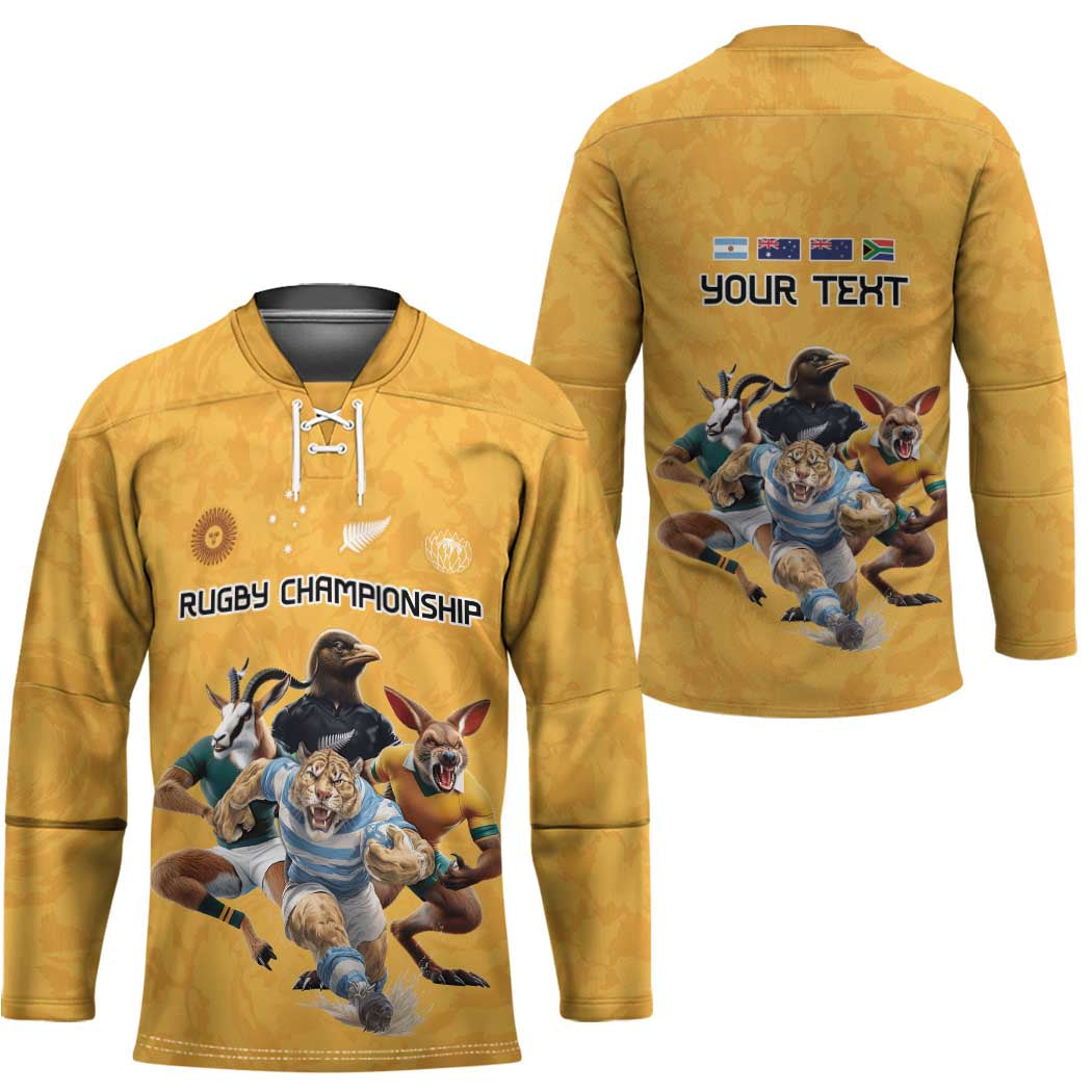 Custom Rugby Southern Hemisphere Hockey Jersey Argentina AUNZ South Africa Mascot Gold - Wonder Print Shop