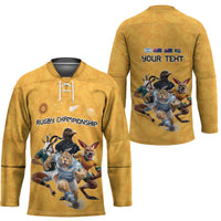 Custom Rugby Southern Hemisphere Hockey Jersey Argentina AUNZ South Africa Mascot Gold - Wonder Print Shop