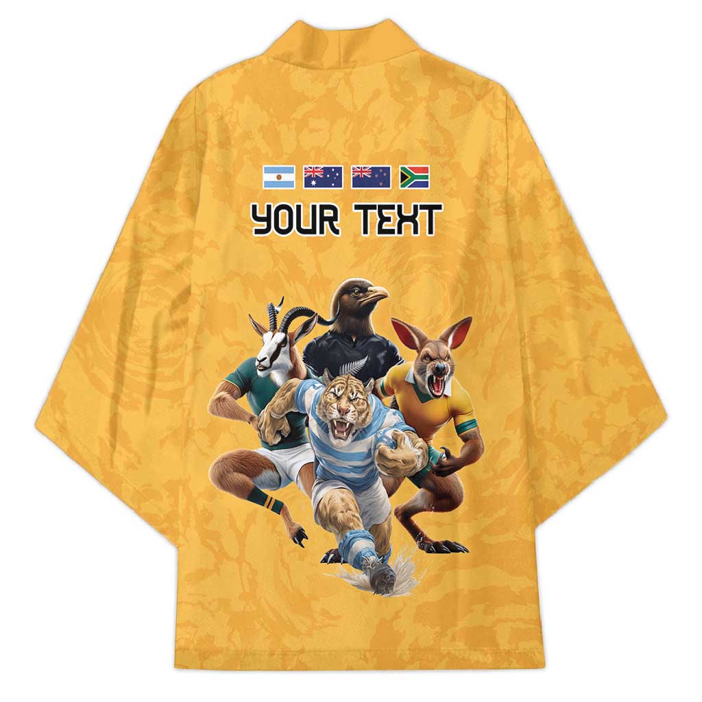 Custom Rugby Southern Hemisphere Kimono Argentina AUNZ South Africa Mascot Gold - Wonder Print Shop
