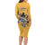 Custom Rugby Southern Hemisphere Long Sleeve Bodycon Dress Argentina AUNZ South Africa Mascot Gold - Wonder Print Shop