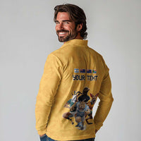 Custom Rugby Southern Hemisphere Long Sleeve Polo Shirt Argentina AUNZ South Africa Mascot Gold - Wonder Print Shop