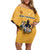 Custom Rugby Southern Hemisphere Off Shoulder Short Dress Argentina AUNZ South Africa Mascot Gold - Wonder Print Shop