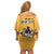 Custom Rugby Southern Hemisphere Off Shoulder Short Dress Argentina AUNZ South Africa Mascot Gold - Wonder Print Shop