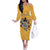Custom Rugby Southern Hemisphere Off The Shoulder Long Sleeve Dress Argentina AUNZ South Africa Mascot Gold - Wonder Print Shop