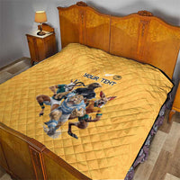 Custom Rugby Southern Hemisphere Quilt Argentina AUNZ South Africa Mascot Gold - Wonder Print Shop