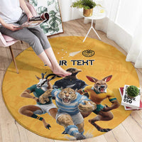 Custom Rugby Southern Hemisphere Round Carpet Argentina AUNZ South Africa Mascot Gold - Wonder Print Shop