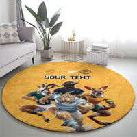 Custom Rugby Southern Hemisphere Round Carpet Argentina AUNZ South Africa Mascot Gold - Wonder Print Shop